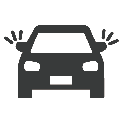ハザードランプが点灯している車のイラスト